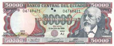Ecuador - 50.000  Sucres (#130d-AJ_UNC)