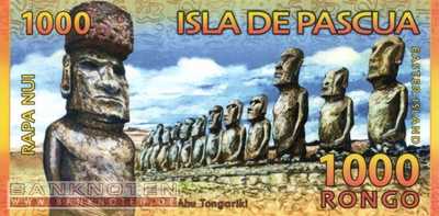 Easter Island - 1.000  Rongo - private issue polymer (#A2_UNC)