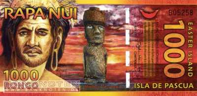 Easter Island - 1.000  Rongo - private issue polymer (#A2_UNC)
