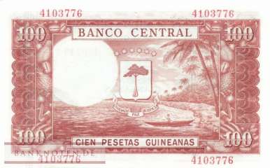 Equatorial Guinea - 100  Pesetas Guineanas (#001_AU)