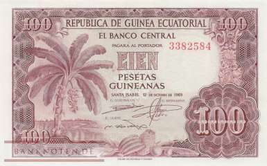 Äquatorialguinea - 100  Pesetas Guineanas (#001_UNC)