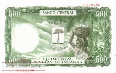 Equatorial Guinea - 500  Pesetas Guineanas (#002_AU)