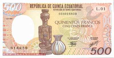 Equatorial Guinea - 500  Francs (#020_UNC)