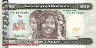 Eritrea - 10 Nakfa (#003_UNC)