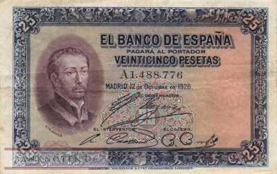 Spanien - 25  Pesetas (#071a_VF)