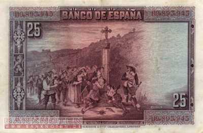 Spanien - 25  Pesetas (#074b_VF)
