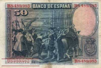Spanien - 50  Pesetas (#075b_F)