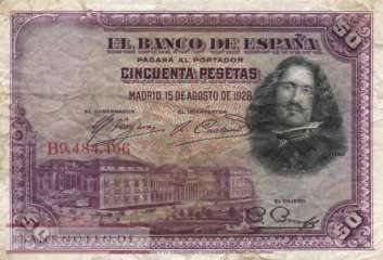 Spain - 50  Pesetas (#075b_VG)