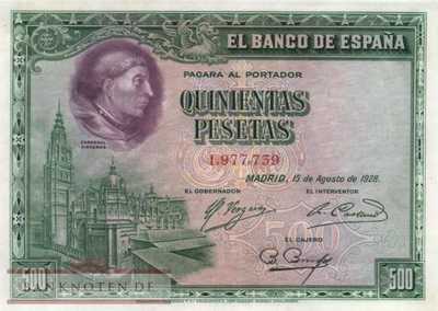 Spanien - 500  Pesetas (#077a_AU)