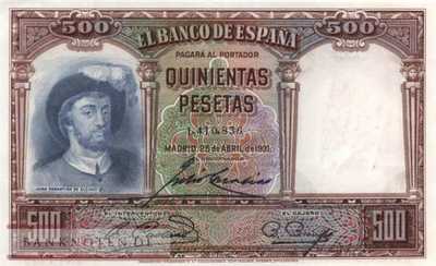 Spanien - 500  Pesetas (#084_UNC)