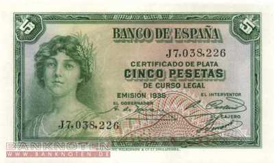 Spain - 5  Pesetas (#085_UNC)