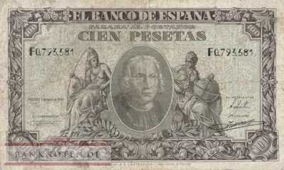 Spanien - 100  Pesetas (#118a_F)