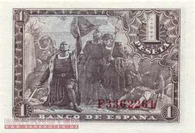Spain - 1  Peseta (#126a_UNC)