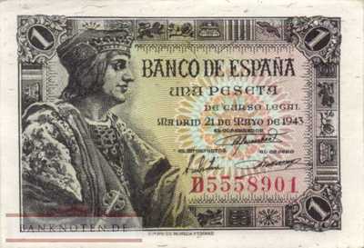 Spain - 1  Peseta (#126a_AU)