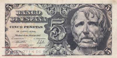 Spanien - 5  Pesetas (#134a_VF)