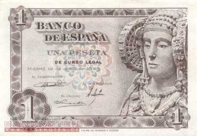 Spain - 1  Peseta (#135_AU)