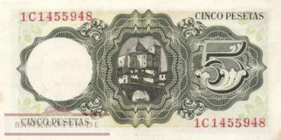 Spain - 5  Pesetas (#140a_VF)