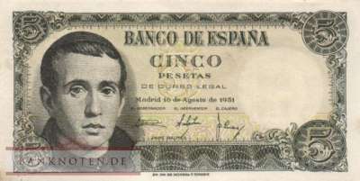 Spain - 5  Pesetas (#140a_VF)