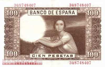 Spain - 100 Pesetas (#145a_XF)