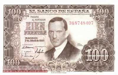 Spain - 100 Pesetas (#145a_XF)