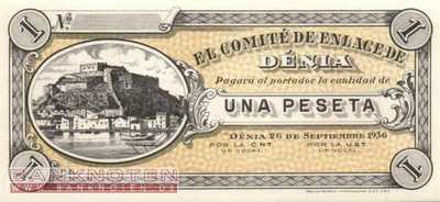 Spanien - Denia - 1  Peseta (#901_UNC)