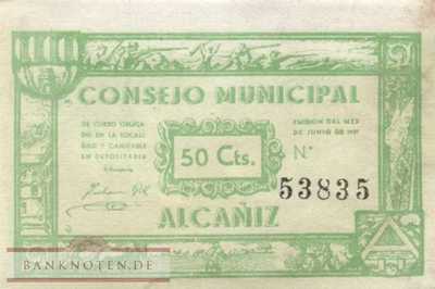 Spanien - Alcaniz - 50  Centesimos (#922_AU)