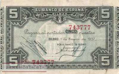 Spanien - 5  Pesetas (#S561a_VF)