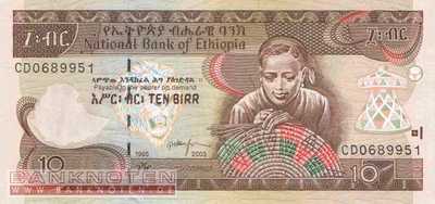 Ethiopia - 10  Birr (#048c_UNC)