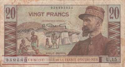 Französisch Äquatorial-Afrika - 20  Francs (#022_F)