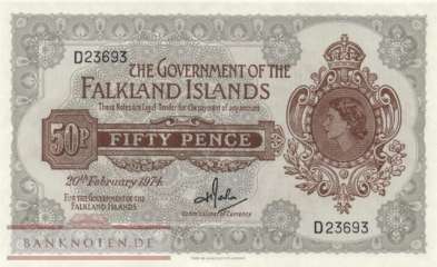 Falkland Islands - 50  Pence (#010b_UNC)