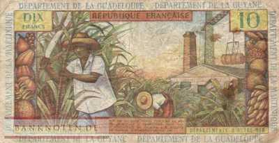 French Antilles - 10  Francs (#008a_F)