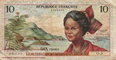 French Antilles - 10  Francs (#008a_F)