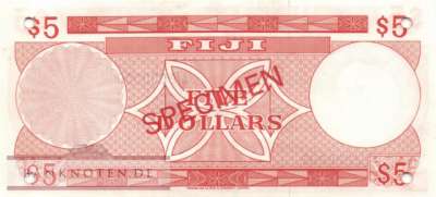 Fidschi Inseln - 5  Dollars - SPECIMEN (#073s6_UNC)