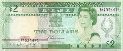 Fiji - 2  Dollars (#087a_UNC)