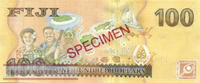 Fidschi Inseln - 100  Dollars - SPECIMEN (#119bS_UNC)