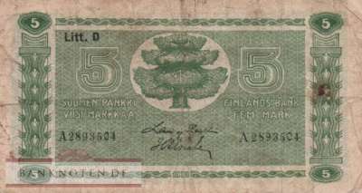 Finland - 5  Markkaa (#069a-3_VG)