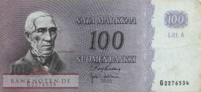 Finland - 100  Markkaa (#106a-U2_F)