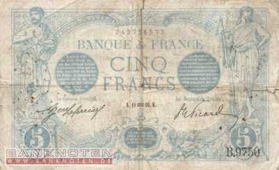 Frankreich - 5  Francs (#070-16_VG)
