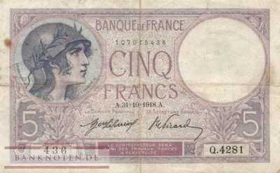 Frankreich - 5  Francs (#072a-18_F)