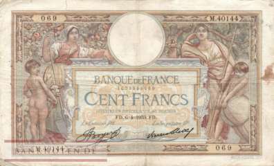 Frankreich - 100  Francs (#078c-33_F)