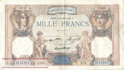 Frankreich - 1.000  Francs (#079c-36_F)