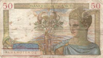 Frankreich - 50  Francs (#085b-39_F)