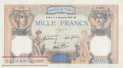 Frankreich - 1.000  Francs (#090c-38_XF)