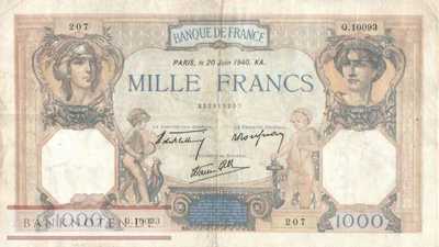 Frankreich - 1.000  Francs (#090c-40_F)