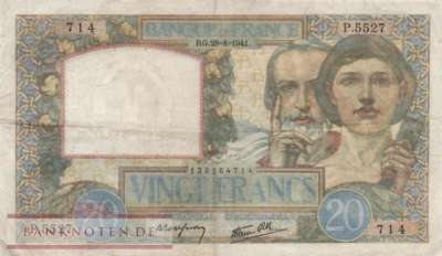 Frankreich - 20  Francs (#092b-41_VF)