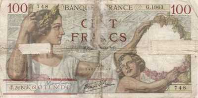 Frankreich - 100  Francs (#094-39_G)