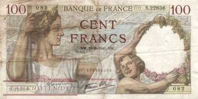 Frankreich - 100  Francs (#094-41_VG)