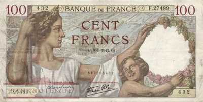 Frankreich - 100  Francs (#094-42_F)