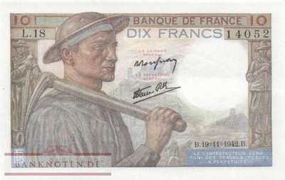 Frankreich - 10  Francs (#099b-42_UNC)