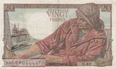 Frankreich - 20  Francs (#100a-43_VF)